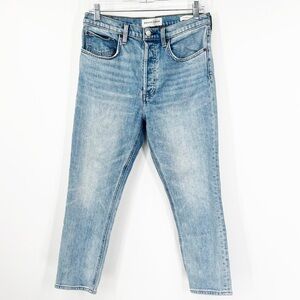 Denim Forum Aritzia The Yoko High Rise Slim Crop Jeans Button Fly